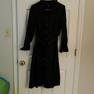 Black Button Down Dress by Connected Apparel